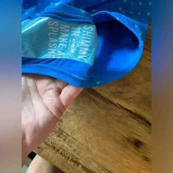 ☀️👙Spanx Bandeau Push Up One Piece Swimsuit ~ Polka ~ 14~NWT!~Removable Straps - Picture 6 of 10